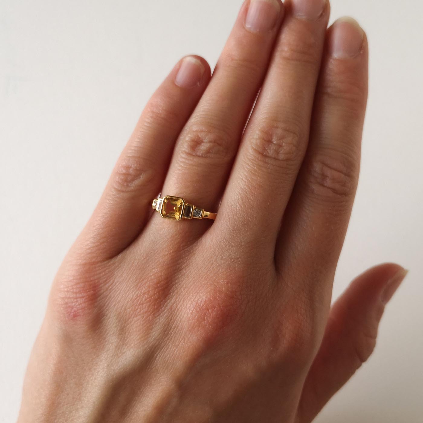 Stepping Stones Engagement Ring with Diamonds